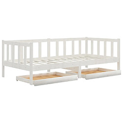 vidaXL Lit de jour sans matelas avec tiroirs 90x200 cm blanc