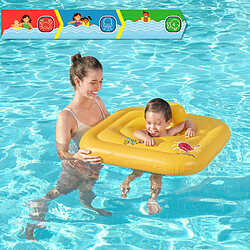 Bouée Gonflable pour Bébés de 1 à 2 ans Bestway Swin Safe 72x24 cm avec Siège Inclus Couleur Jaune pas cher