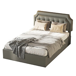 ComfortXL Lit 140*200cm Avec Rangement Hydraulique Et Design Minimaliste, Couleur Gris