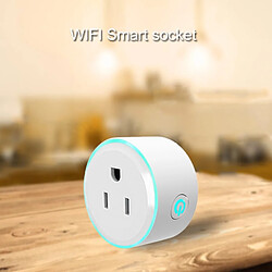 Wewoo Prise Connectée 10A Forme ronde WiFi 2.4GHz Mini Plug APP Télécommande Timing Smart Socket Fonctionne avec Alexa et Google Home lumière colorée, AC 100-240V, US pas cher