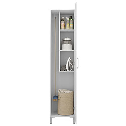 Pegane Armoire, placard de rangement avec 1 Porte coloris blanc - longueur 42 x profondeur 41 x hauteur 187 cm