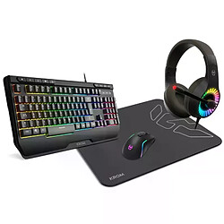 Casque + Clavier + Souris + Tapis Krom Kenya Combo Gaming 4 En 1 Rgb