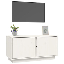 Avis vidaXL Meuble TV Blanc 80x35x40,5 cm Bois de pin massif