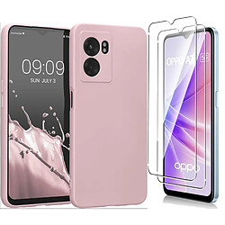 Coque Silicone Couleur Rose + 2 Verres Trempes Pour Oppo A77 5G / A57 5G Little Boutik®