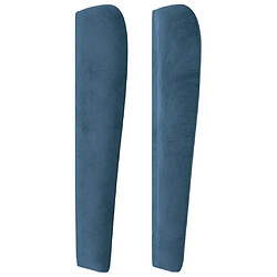 Acheter Maison Chic Tête de lit moderne avec oreilles pour chambre - Décoration de lit Bleu foncé 203x23x118/128 cm Velours -MN75502