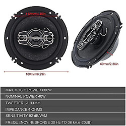 Acheter Universal TS-A1698B 6.5 pouces de la voiture du haut-parleur de voiture Coaxial Stering stéréo 600W Max 4 voies en haut-parleur de voiture Hifi audio V