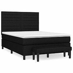 Maison Chic Lit Adulte - Lit simple Lit à sommier tapissier avec matelas moelleux - Meuble de Chambre - Noir 140x200 cm Tissu -MN10297