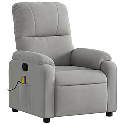 Avis Maison Chic Fauteuil Relax pour salon, Fauteuil inclinable de massage gris clair tissu microfibre -GKD61665