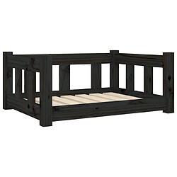 vidaXL Lit pour chien Noir 65,5x50,5x28 cm Bois de pin solide