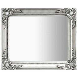 Decoshop26 Miroir mural rectangulaire style baroque 50x60 cm Argenté DEC022860