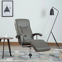 Maison Chic Fauteuil relax,Chaise pour salon TV Gris Similicuir -MN71690