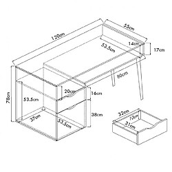 Acheter Helloshop26 Bureau informatique 120 x 55 x 78 cm avec placard à porte et tiroir table d'ordinateur de style moderne marron rustique 20_0005676
