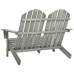 Acheter Maison Chic Chaise de jardin 2 places - Fauteuil d'extérieur Adirondack Bois de sapin massif Gris -MN86842