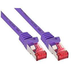 Câble de raccordement InLine® S / FTP PiMF Cat.6 PVC PVC à 250 MHz violet 0,25 m