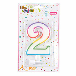 Avis Paris Prix Bougie d'Anniversaire Chiffre 2 10cm Multicolore