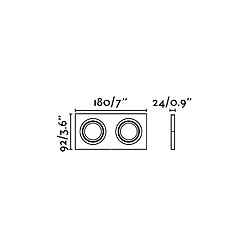 Faro Barcelona Downlight encastré noir inclinable carré 2x GU10