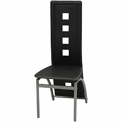 Avis Maison Chic Lot de 4 Chaises à manger,Chaise pour cuisine noir similicuir -MN80475