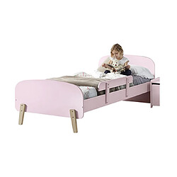 Mes Lit 90x200 cm + barrière de lit en pin rose - KIDLY