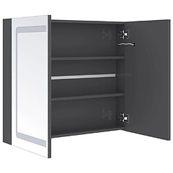 Acheter vidaXL Armoire de salle de bain à miroir LED Gris brillant 80x12x68 cm