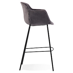 Avis Alterego Tabouret de bar avec accoudoirs 'LARISSA' en velours gris