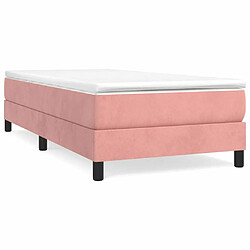 Maison Chic Lit Adulte - Lit simple Lit à sommier tapissier avec matelas moelleux - Meuble de Chambre - Rose 90x190 cm Velours -MN24067