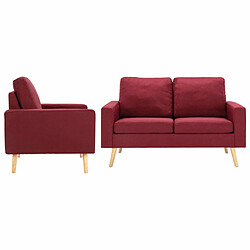 Maison Chic Ensemble de canapés 2 pcs, Canapé droit Sofa pour Salon Tissu Rouge bordeaux -GKD332309