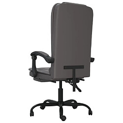 Acheter vidaXL Fauteuil de massage inclinable de bureau Gris Similicuir