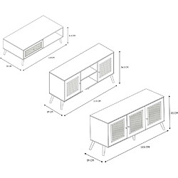 Avis The Home Deco Factory Set buffet 3 portes + meuble TV en bois 2 portes et table basse 1 tiroir Bali.