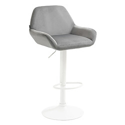 Non Tabouret de bar Braga velours blanc