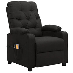 vidaXL Fauteuil électrique de massage Noir Tissu