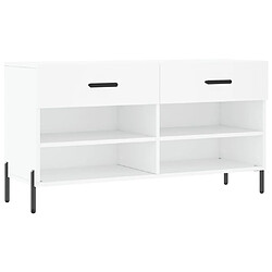 Maison Chic Banc à chaussures | Meuble de rangement à chaussures Meuble d'Entrée blanc 102x35x55 cm bois d'ingénierie -MN92135