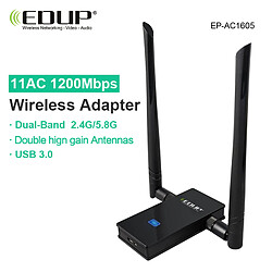 802.11ac vitesse rapide 1200mbps usb3.0 wifi dongle adaptateur bi-bande sans fil usb avec antenne 26dbi