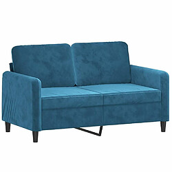 Maison Chic Canapé à 2 places,Sofa de Salon,Canapé droit Bleu 120 cm Velours -GKD629930