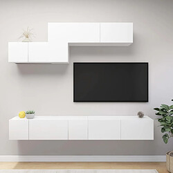 vidaXL Ensemble de meuble TV 6 pcs Blanc Bois d'ingénierie