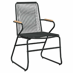 Maison Chic Mobilier à dîner 5 pcs de jardin - Ensemble table et chaises d'extérieur - Salon/Mobilier de jardin classique Noir Rotin PVC -MN35272 pas cher