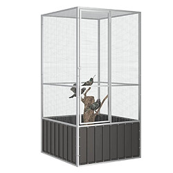 vidaXL Cage à oiseaux Anthracite 111x107x211,5 cm Acier galvanisé