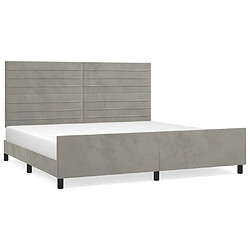 Maison Chic Lit adulte - Cadre Structure de lit avec tête de lit Contemporain Gris clair 200x200 cm Velours -MN71469