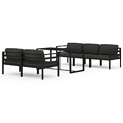 vidaXL Salon de jardin 6 pcs avec coussins Aluminium Anthracite