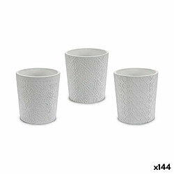 Ibergarden Cache-pot Modèle Blanc Céramique 12,3 x 12 x 12,3 cm (144 Unités)