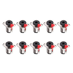 10 Pcs 1/4 ""TRS Stéréo Femelle Montage Sur Panneau Châssis Jack Audio Connecteur Micro