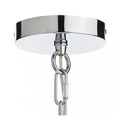 Luminaire Center Suspension Nolan chrome poli et verre 1 ampoule