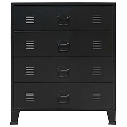 Helloshop26 Buffet bahut armoire console meuble de rangement à tiroirs métal style industriel 93 cm noir 4402223