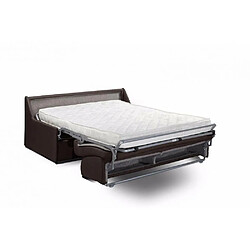 Inside 75 Canapé convertible FRANCE matelas 16cm système express sommier lattes 160cm microfibre marron pas cher