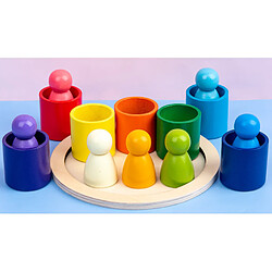 Universal Les derniers bébés en bois arc-en-ciel maison arbre poupée mini empileur blocs jouets arc-en-ciel bar blocs petites tailles incohérentes jeux de table cadeaux | empilement blocs (couleur arc-en-ciel) pas cher