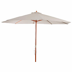 Decoshop26 Parasol de jardin Ø 3m polyester/bois crème 04_0003823