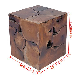 vidaXL Tabouret Bois de teck massif pas cher