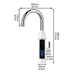 Universal Robinet électrique chauffe-eau instantané réservoir monté LED affichage de température robinet d'eau chaude instantané en acier inoxydable | robinet de cuisine