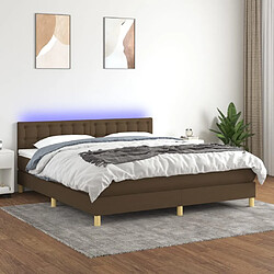 Sommier à lattes,Cadre à lattes de lit pour Adulte matelas et LED Marron foncé 180x200cm -MN38311