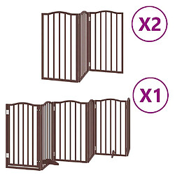 vidaXL Barrière pour chien porte pliable 12 panneaux bois de peuplier