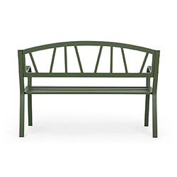 Avis Mes Banc de jardin 123x57x87 cm en acier vert foncé